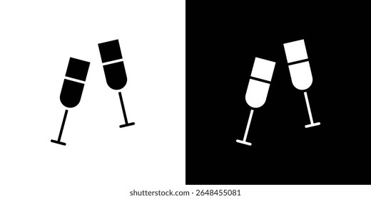 champagne glasses icon symbol collection. Flat vector stock illustration.
