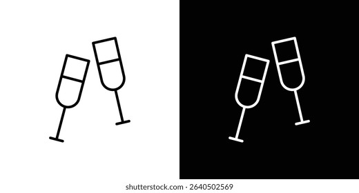 champagne glasses icon symbol concept for graphic design, Website, UI. EPS