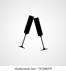 Champagne glasses icon. Vector