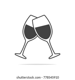 Champagne glasses icon vector