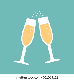 champagne glasses icon - vector illustration