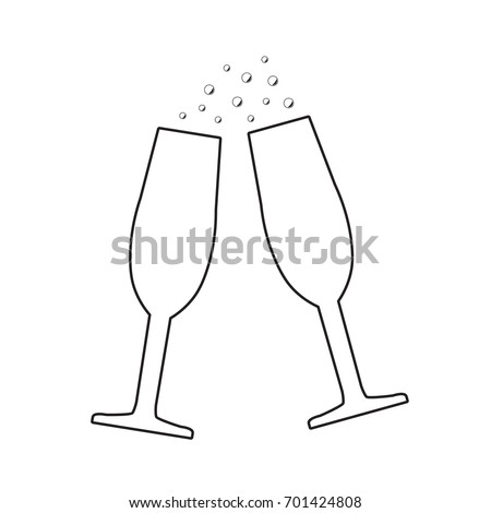 champagne glasses icon - vector illustration