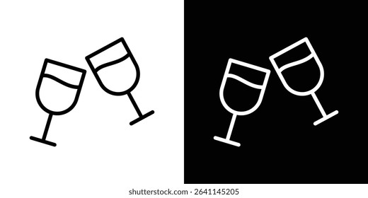 champagne glasses icon vector simple element illustration editable