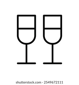 Lentes de champanhe ícone web design no vetor