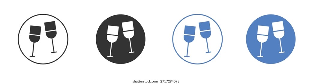 Icono de las gafas de champán para el Diseño web. Pixel Iconos planos perfectos