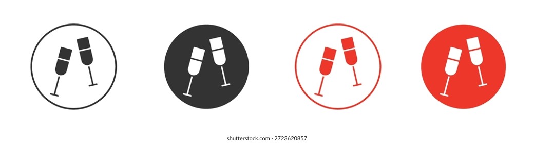 Champagnergläser-Symbol. Webvektordesign
