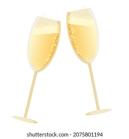 Champagne glasses illustration in vector