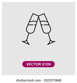 Champagne Glasses Vector Icon