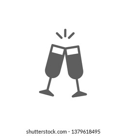 champagne glasses vector icon