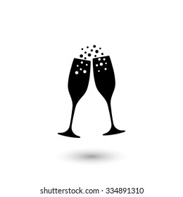 Champagne glasses -  vector icon
