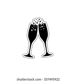 Champagne glasses - vector icon