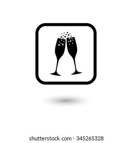 Champagne glasses - vector icon