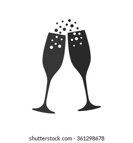 Champagne glasses  - vector icon