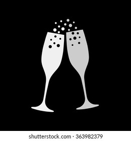 Champagne glasses  - vector icon