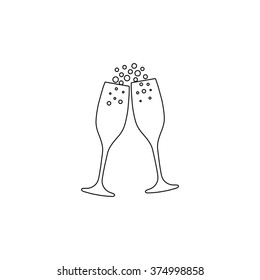 Champagne glasses  - vector icon