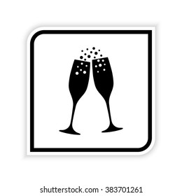 Champagne glasses  - vector icon