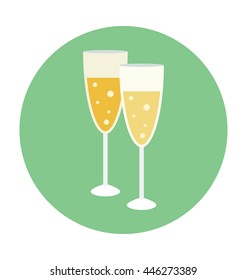 Champagne Glasses Vector Icon