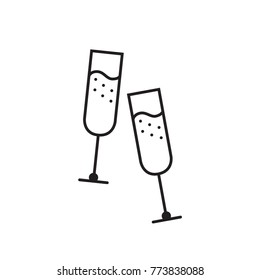 Champagne glasses vector icon 