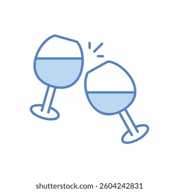 Champagne Glasses vector icon stock illustration