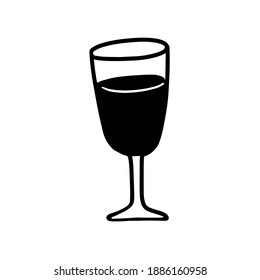 Champagne glasses. vector illustration in doodle style. Design for Valentine's Day, New Year, Birthday, Holidays