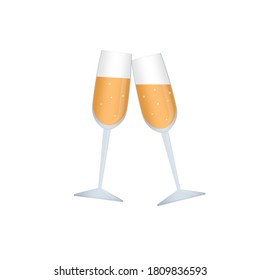 Gafas de champán, ilustración vectorial. Stemware.