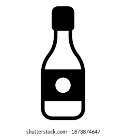 Champagne glyph icon, Christmas and celebrations. Outline symbol collection. Editable vector Design