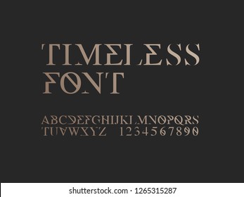 champagne gold font set