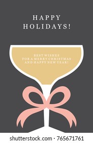 Champagne greeting card design. Vector illustration.