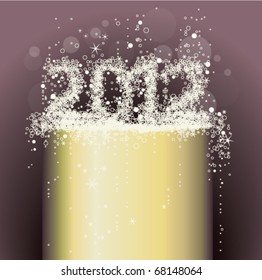 Champagne / Happy New Year greeting card.