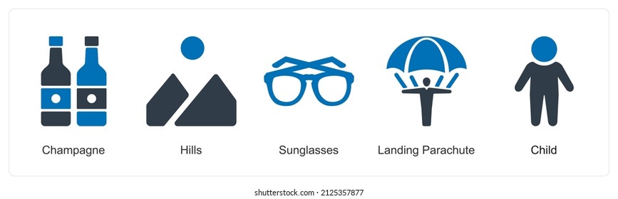 Champagne And Hills Icon Concept