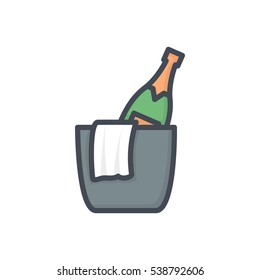 Champagne in ice icon