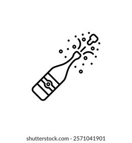 Champagne icon. Alcohol flat vector sign