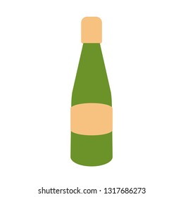 Champagne. Icon. Bottle champagne. Vector illustration. EPS 10.