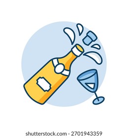 Champagne icon clean and modern vector illustration