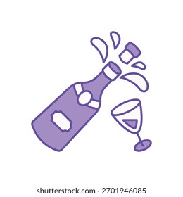 Champagne icon clean and modern vector illustration