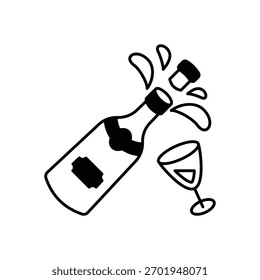 Champagne icon clean and modern vector illustration