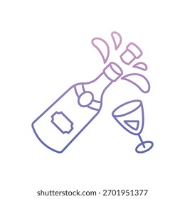 Champagne icon clean and modern vector illustration