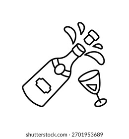 Champagne icon clean and modern vector illustration