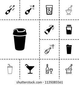Champagne icon. collection of 13 champagne filled and outline icons such as cocktail, drink. editable champagne icons for web and mobile.