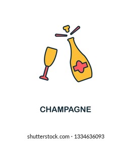 Champagne icon. Creative 2 colors design fromChampagne icon from party icon collection. Perfect for web design, apps, software, printing