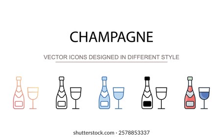 Champagne icon design with white background stock illustration