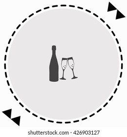 Champagne icon Flat Design. Isolated Illustration.