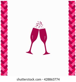 Champagne icon Flat Design. Isolated Illustration.