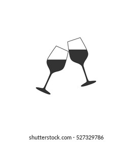 Champagne icon flat. Illustration isolated vector sign symbol