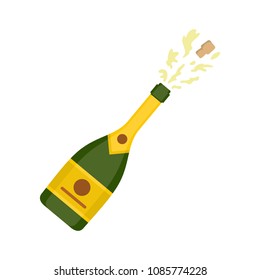 Champagne icon. Flat illustration of champagne vector icon for web