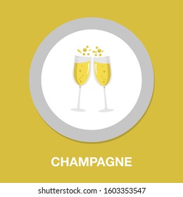 champagne icon. flat illustration of champagne - vector icon. champagne sign symbol