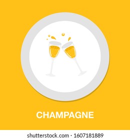 champagne icon. flat illustration of champagne - vector icon. champagne sign symbol