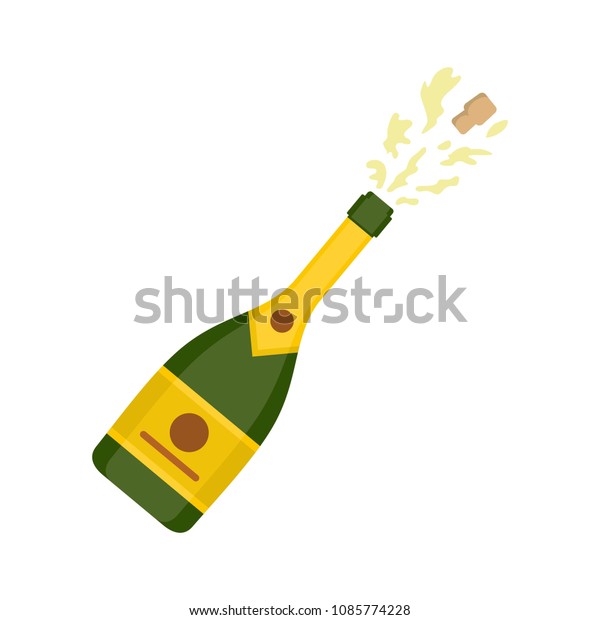 シャンパンのアイコン ウェブ用のシャンペンベクター画像アイコンのフラットイラスト のベクター画像素材 ロイヤリティフリー