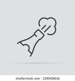 Champagne icon in flat style isolated on grey background. For your design, logo. Vector illustration.