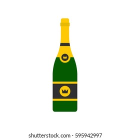 Champagne icon in flat style isolated on white background vector illustration